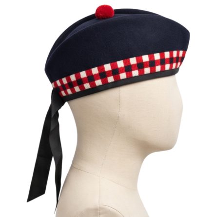 Classic Scottish Glengarry Diced Black Hat