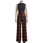 Ladies Wide Leg Fire Fighter Tartan Trousers