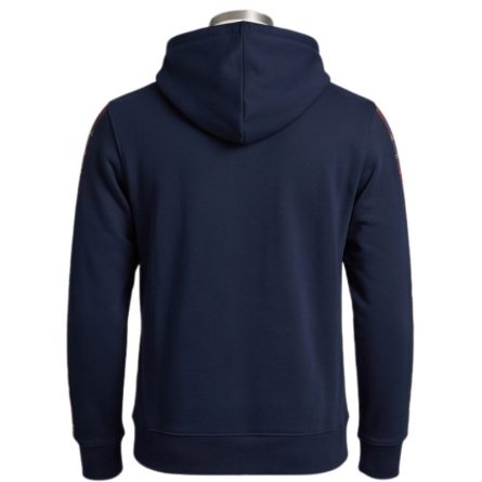Men's Navy Blue Tartan Panel Fleece Hoodie - Image 2