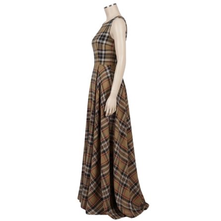 Women Camel Thomson Tartan Evening Dress - Image 2